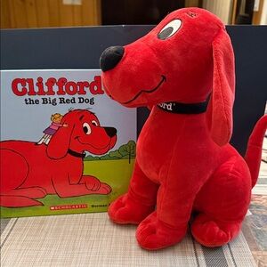 Scholastic Clifford Red Plush Dog Toy. Hardcover book
